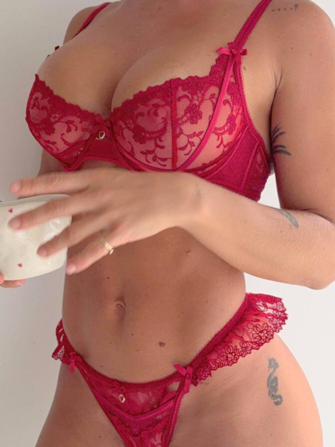 Tammy Hembrow Uncensored Red Lingerie Body