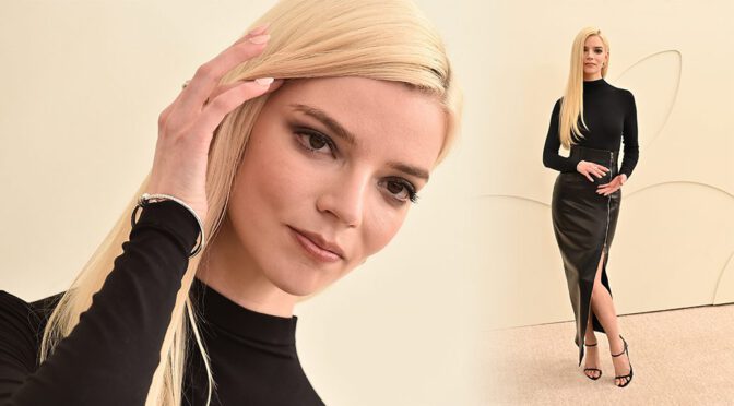 Anya Taylor-Joy Goes Braless in Tight Black at Apple TV Event