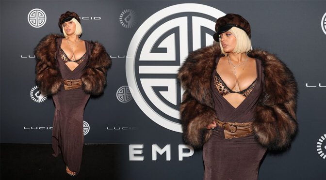 Bebe Rexha’s Busty Display: Leopard Bra and Deep Cleavage