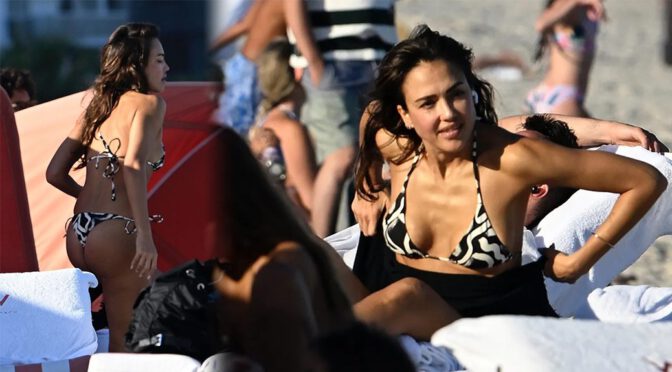 Jessica Alba Turns Up the Heat: Plunging Bikini Tease on Miami Beach