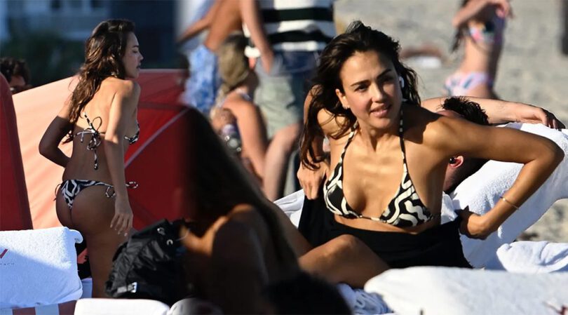 Jessica Alba Turns Up the Heat: Plunging Bikini Tease on Miami Beach