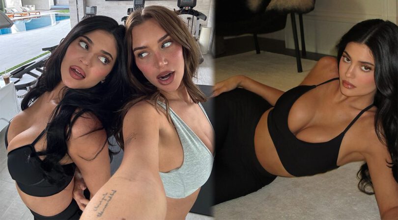Kylie Jenner Teases Every Curve in Sheer-Cut Alo Sports Bra and Leggings