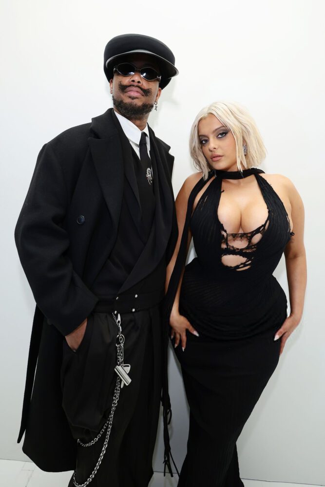Bebe Rexha Huge Cleavage Sheer Cutout Dress Nyfw