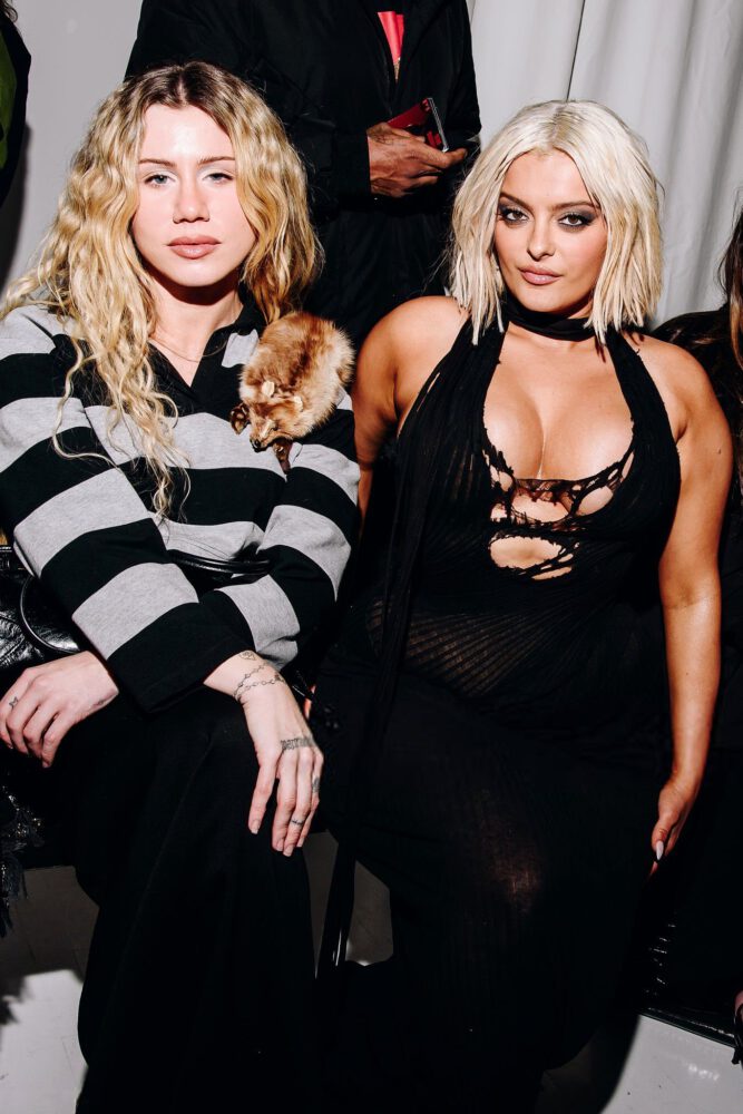 Bebe Rexha Huge Cleavage Sheer Cutout Dress Nyfw
