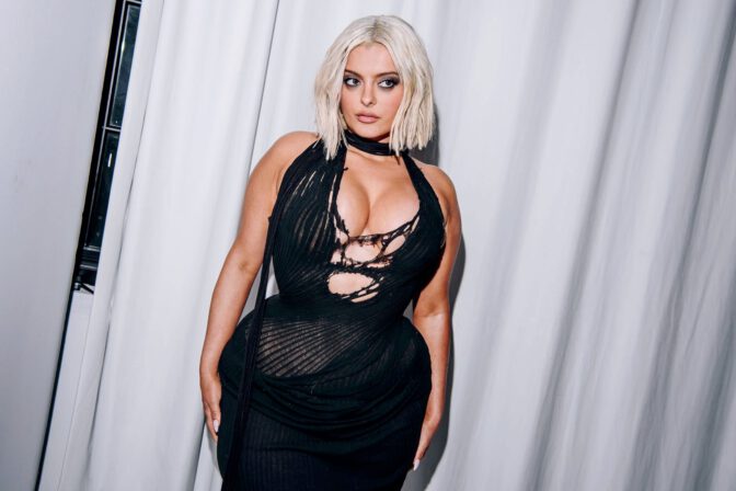 Bebe Rexha Huge Cleavage Sheer Cutout Dress Nyfw