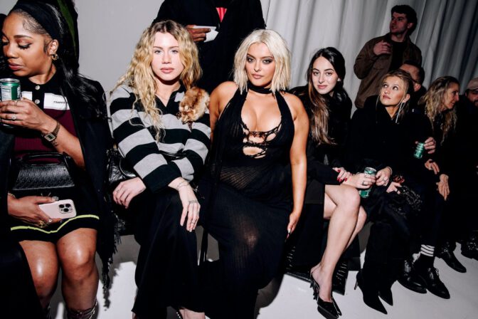 Bebe Rexha Huge Cleavage Sheer Cutout Dress Nyfw