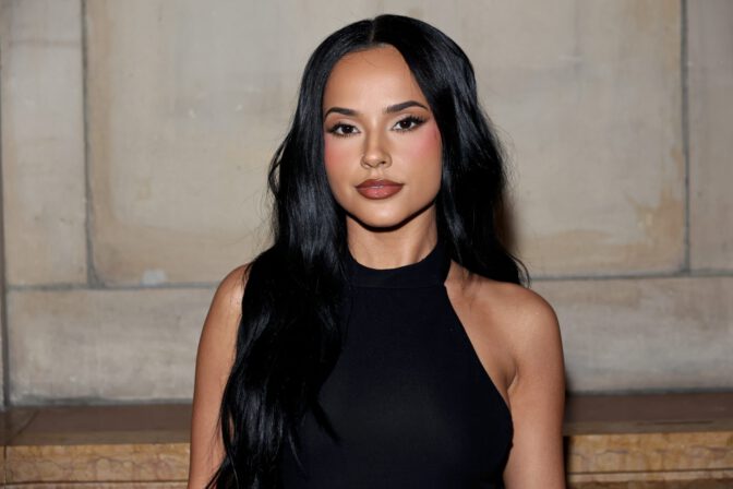 Becky G Thigh High Slit Black Dress Cult Gaia Nyfw