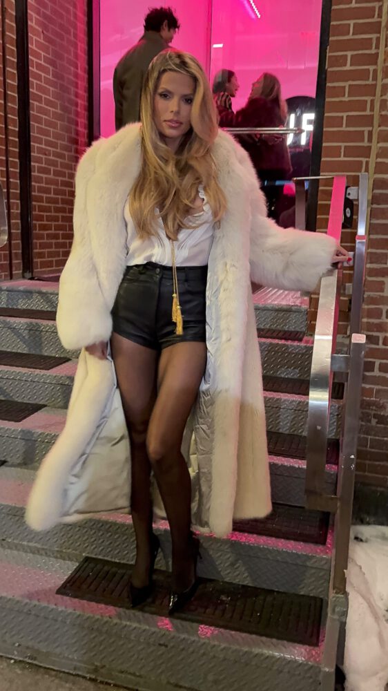 Brooks Nader Nipslip Fur Coat Nyfw Laban Braless Top