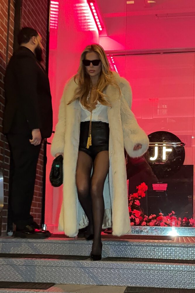 Brooks Nader Nipslip Fur Coat Nyfw Laban Braless Top