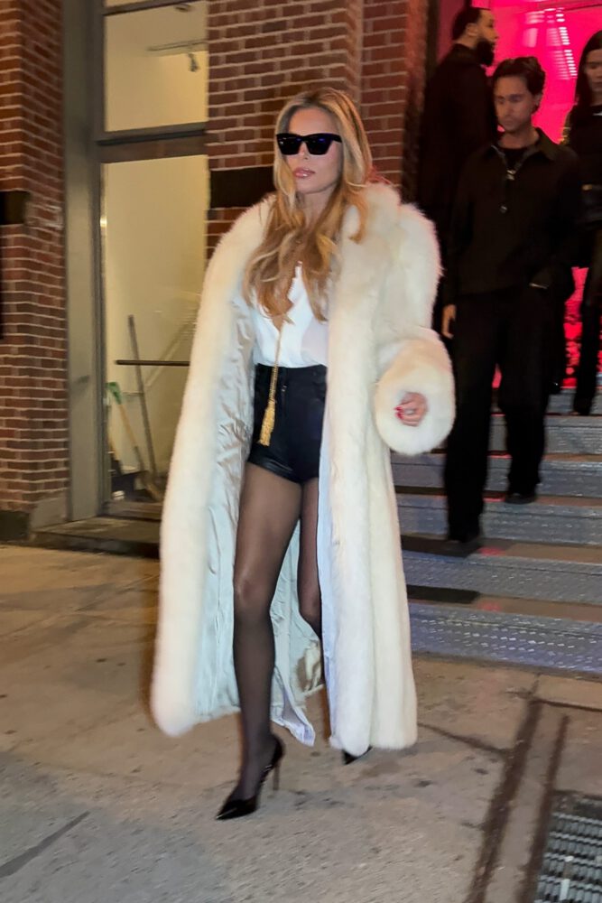 Brooks Nader Nipslip Fur Coat Nyfw Laban Braless Top