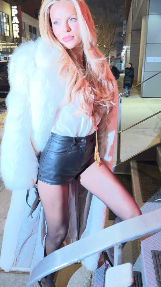 Brooks Nader Nipslip Fur Coat Nyfw Laban Braless Top