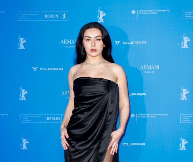 Charli Xcx High Slit Black Dress Berlinale
