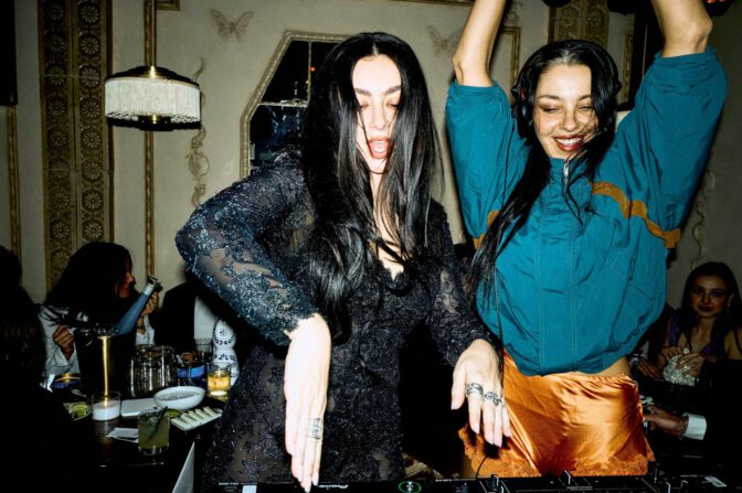 Charli Xcx Sheer Black Lace Dress Cleavage High Slit Grammy After Party