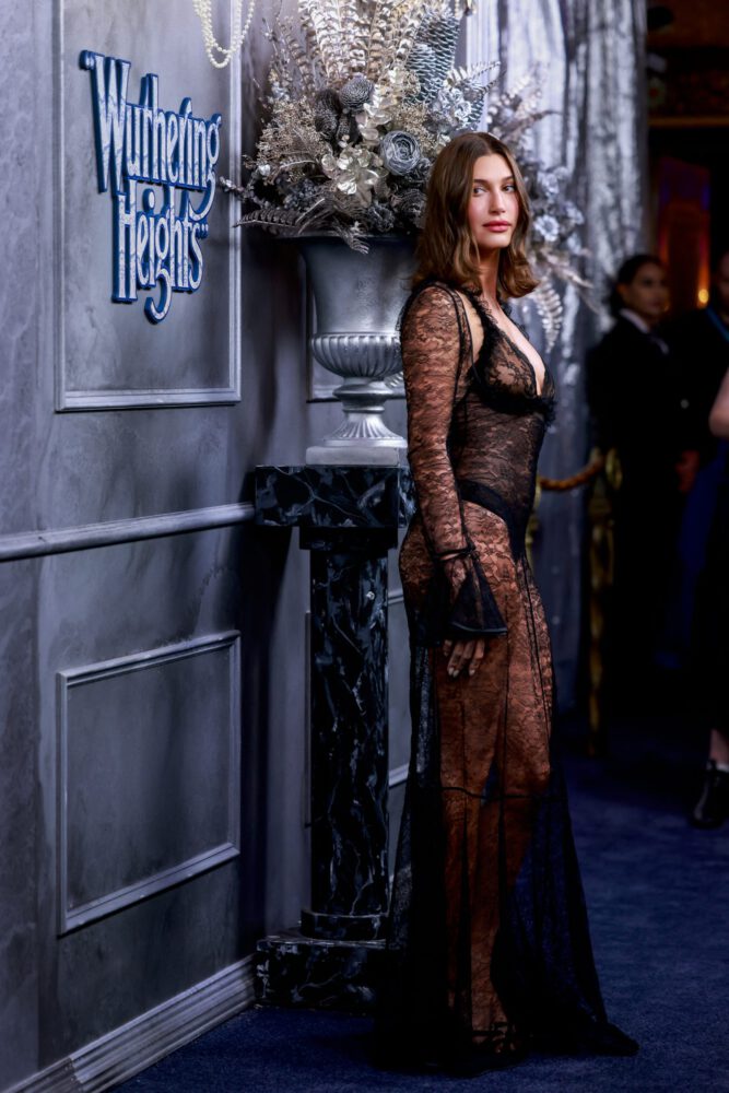 Hailey Bieber Sheer Lace Ass Curves Wuthering Heights