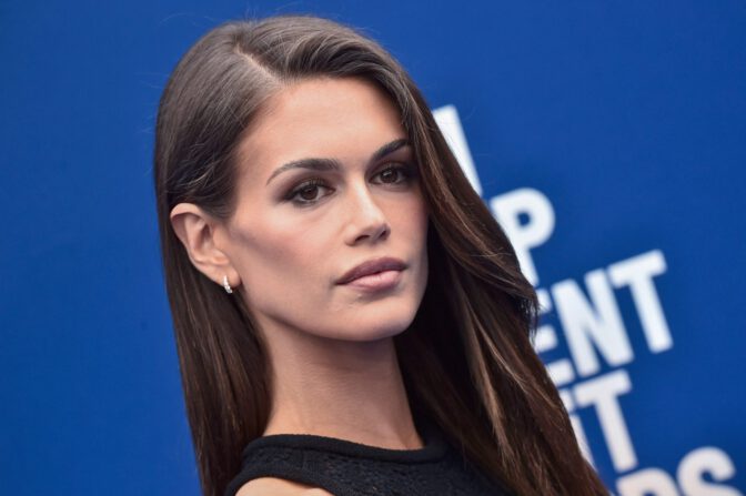 Kaia Gerber Sheer Black Lace Dress Spirit Awards Red Carpet