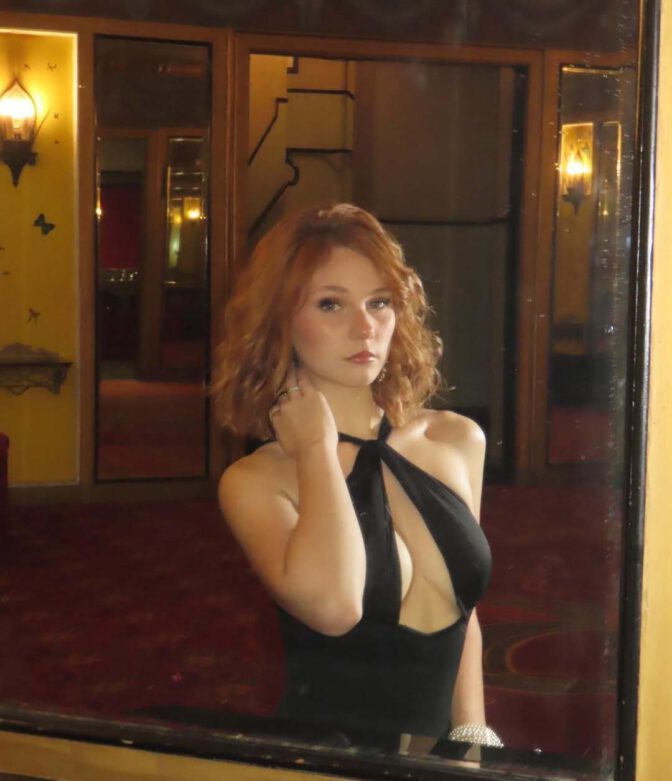 Lily Brooks Obriant Deep Cleavage Halter Dress