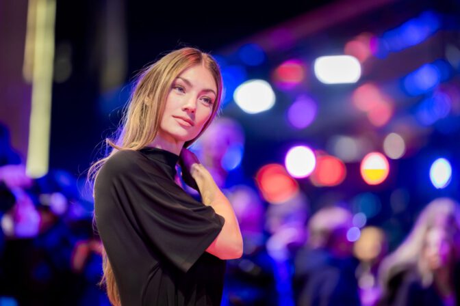Lorena Rae Sexy High Slit Dress Berlinale Red Carpet