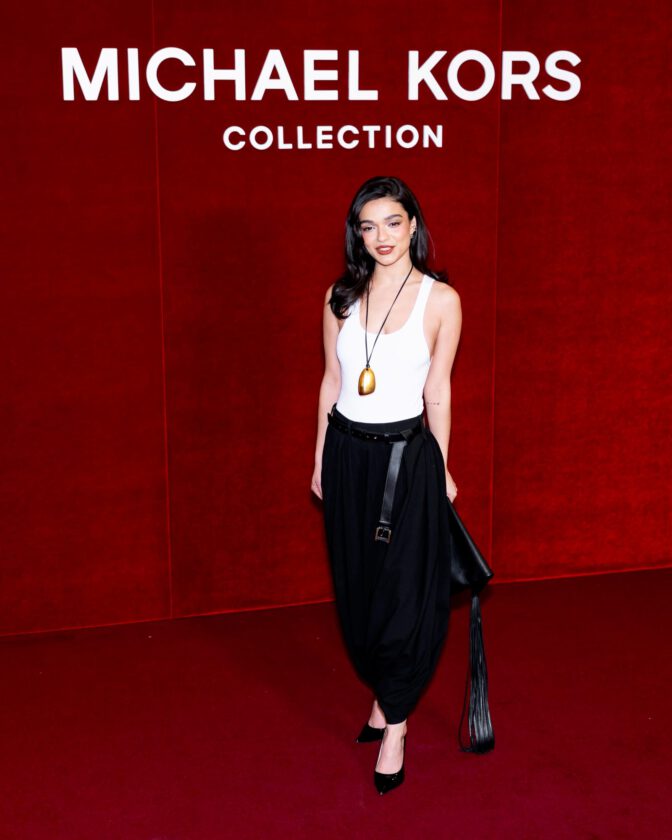 Rachel Zegler Sexy Curves Plunging Top Michael Kors Show