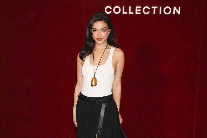 Rachel Zegler Sexy Curves Plunging Top Michael Kors Show