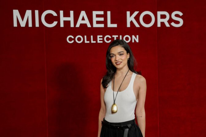 Rachel Zegler Sexy Curves Plunging Top Michael Kors Show