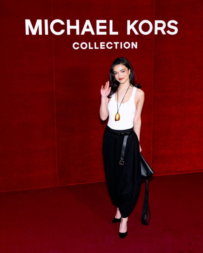 Rachel Zegler Sexy Curves Plunging Top Michael Kors Show