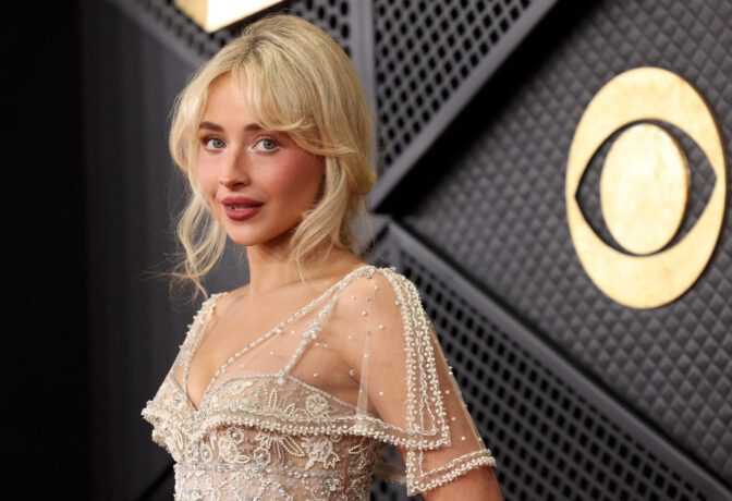 Sabrina Carpenter Grammys Sexy Sheer Dress