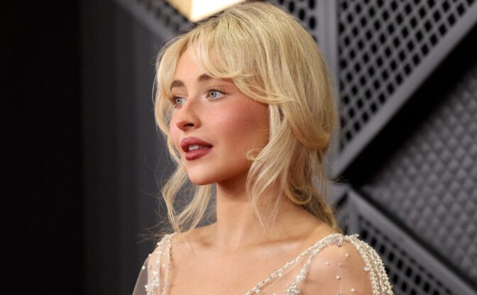 Sabrina Carpenter Grammys Sexy Sheer Dress