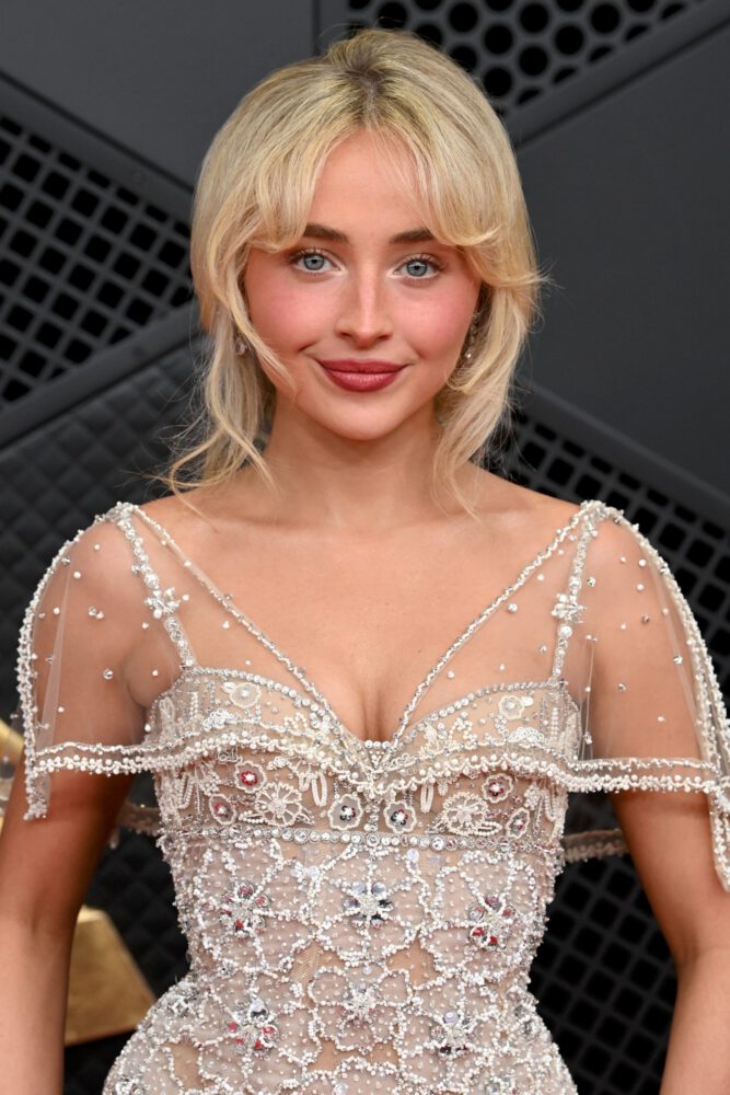 Sabrina Carpenter Grammys Sexy Sheer Dress