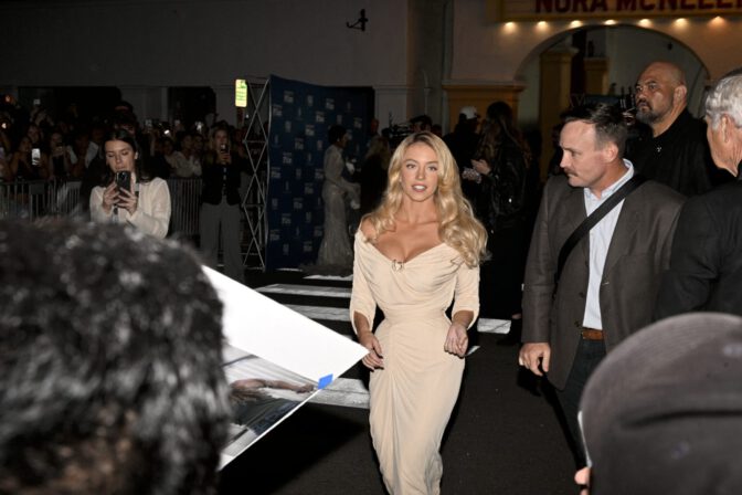 Sydney Sweeney Busty Plunging Dress Curves Santa Barbara Red Carpet