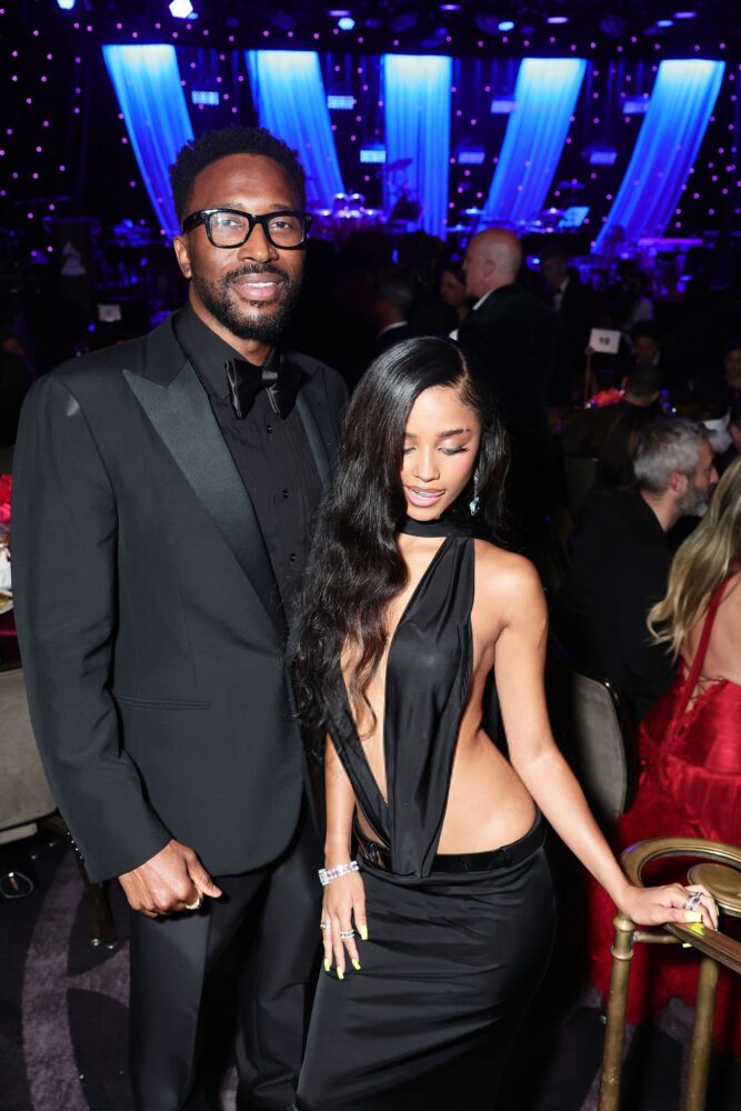 Tyla Sexy Pre Grammy Cutout Dress Cleavage