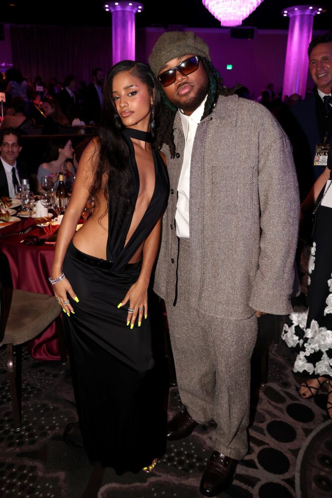 Tyla Sexy Pre Grammy Cutout Dress Cleavage