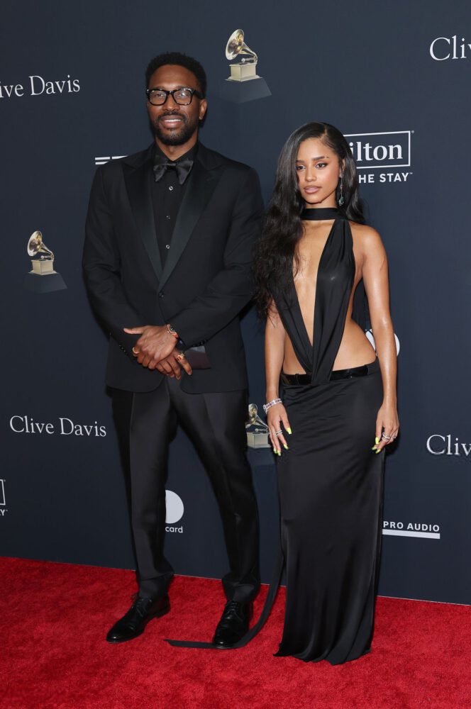 Tyla Sexy Pre Grammy Cutout Dress Cleavage