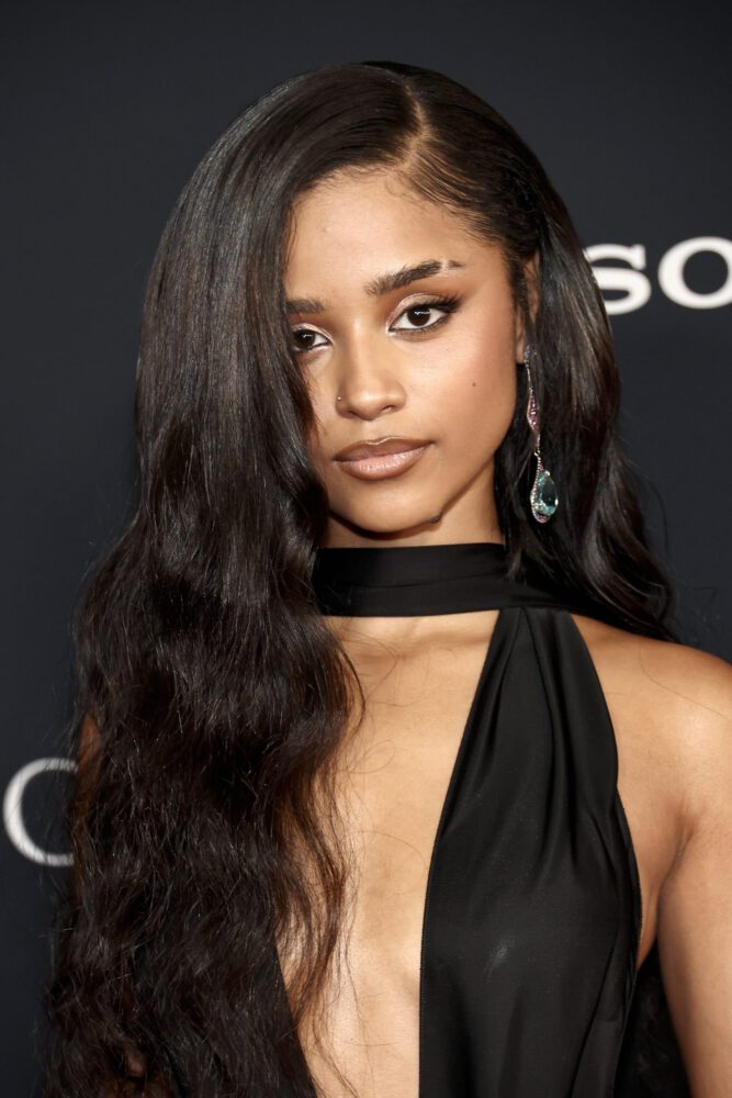 Tyla Sexy Pre Grammy Cutout Dress Cleavage