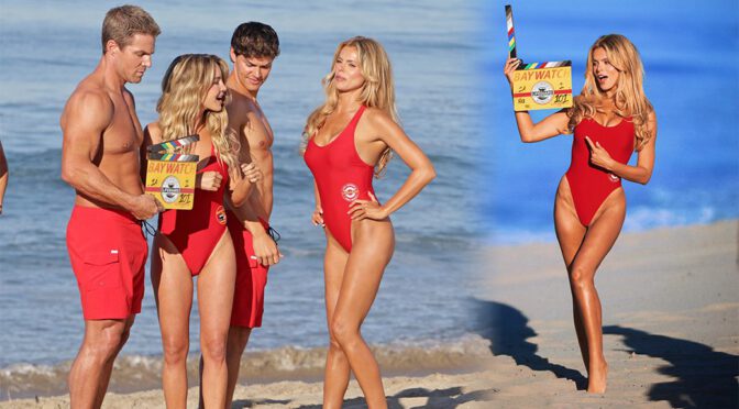 Brooks Nader Baywatch Red Swimsuit