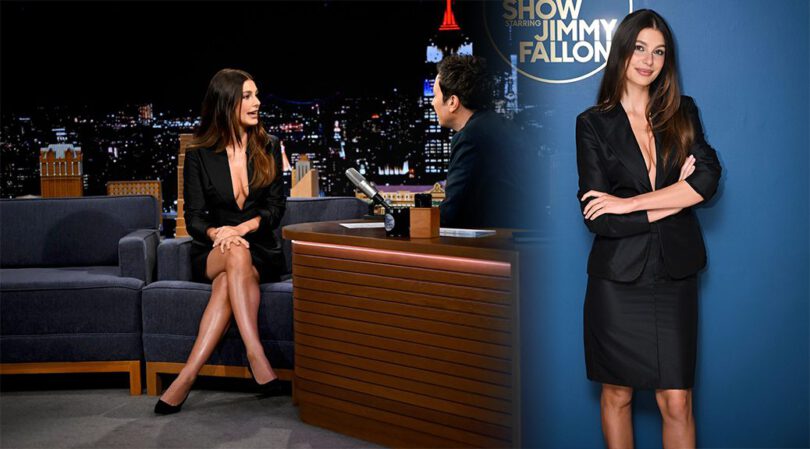 Camila Morrone Goes Bra-Free in Heart-Stopping Plunging Blazer on Jimmy Fallon