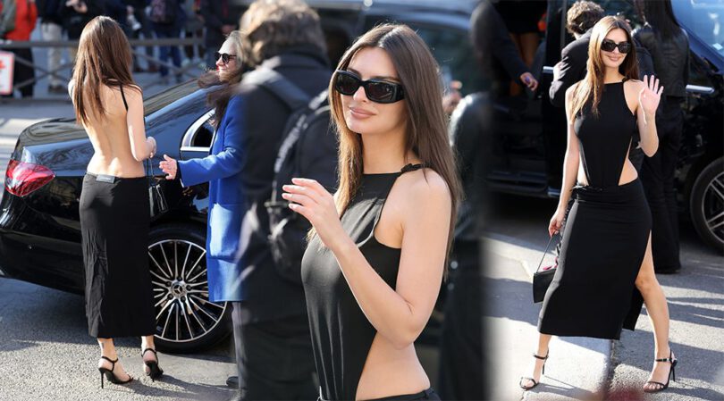 EmRata’s Insane Cutout Look: Bare Back, Thigh-High Slit and Zero Underwear Vibes in Paris