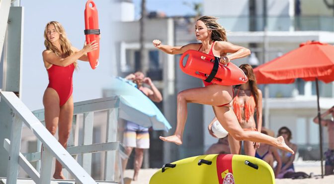 Hassie Harrison’s Busty Baywatch Debut: Those Famous Curves are Back