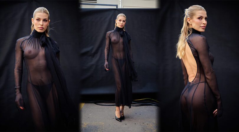 Jessica Goicoechea’s See-Through Black Mesh Dress Puts Her Boobs and Ass on Full Display in Milan (NSFW)