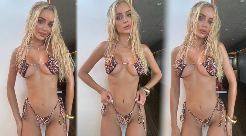 Julia Cavanagh Big Boobs Exploding Out Of Skimpy String Bikini