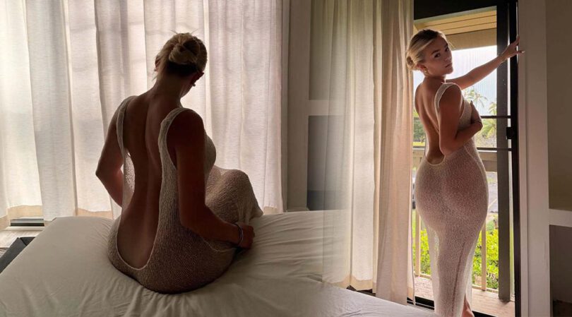 Katie Sigmond’s Big Ass and Bare Back in Sheer See-Through Dress