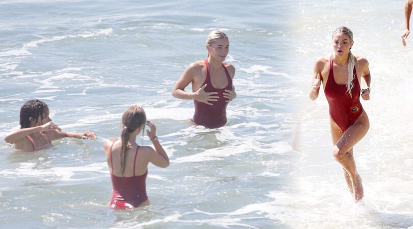 Olivia Dunne Scorches Venice Beach in Iconic High-Cut Baywatch Red
