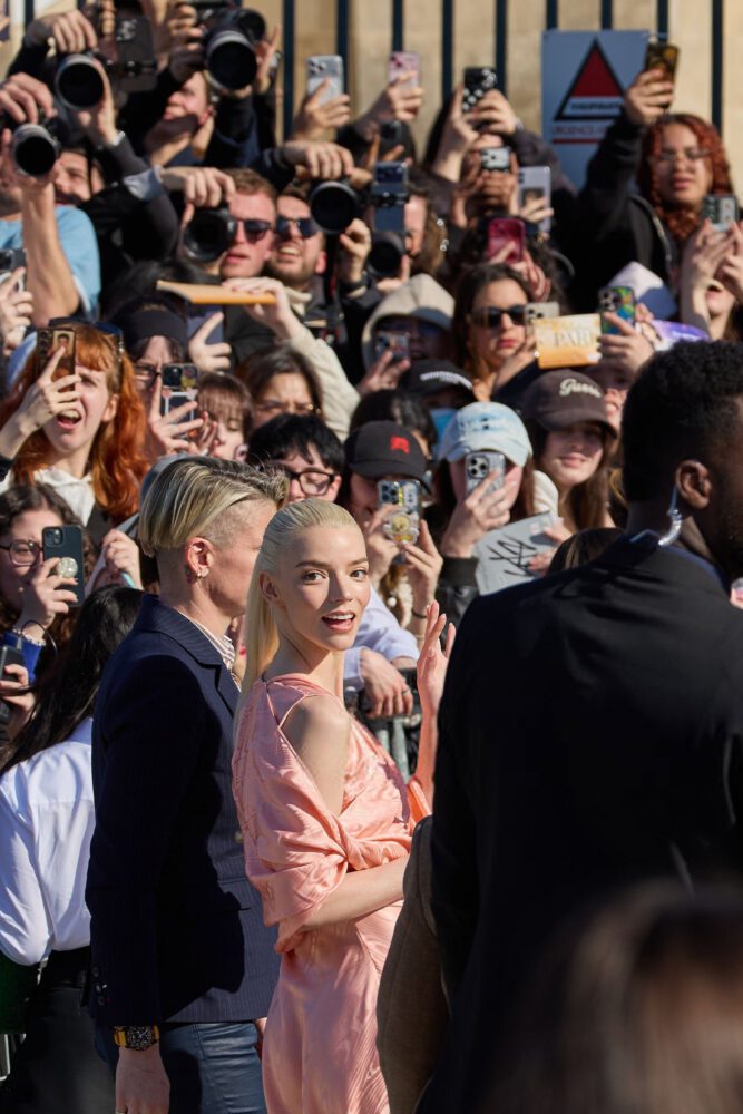 Anya Taylor Joy Sexy Pink Dior Slip Dress Paris Fashion Week