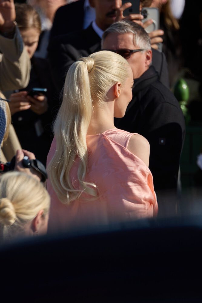 Anya Taylor Joy Sexy Pink Dior Slip Dress Paris Fashion Week