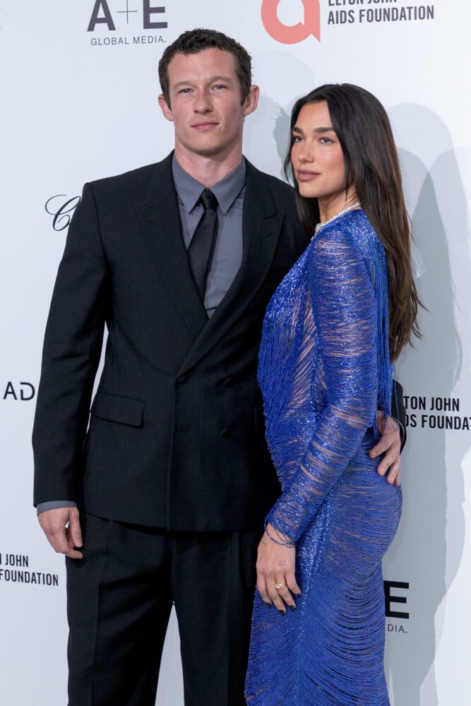 Dua Lipa Naked Dress Elton John Oscars Party