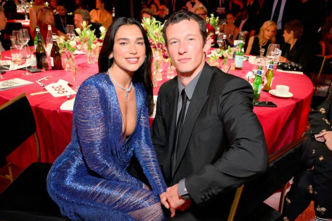 Dua Lipa Naked Dress Elton John Oscars Party
