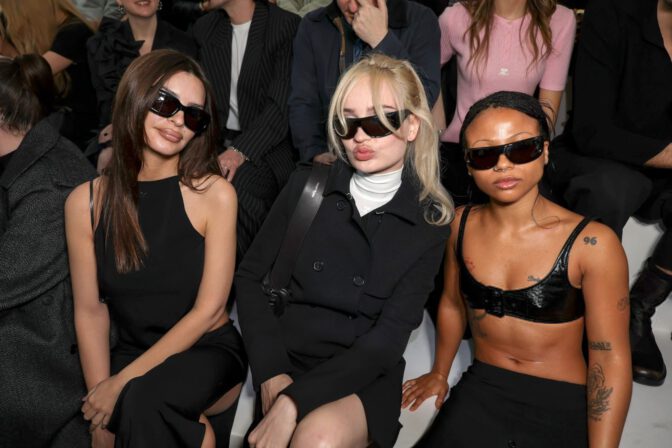 Emily Ratajkowski Braless Backless Bodysuit Courreges Paris Fashion Week