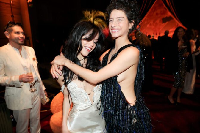 Jenna Ortega Deep Cleavage Thigh High Slip Actor Awards