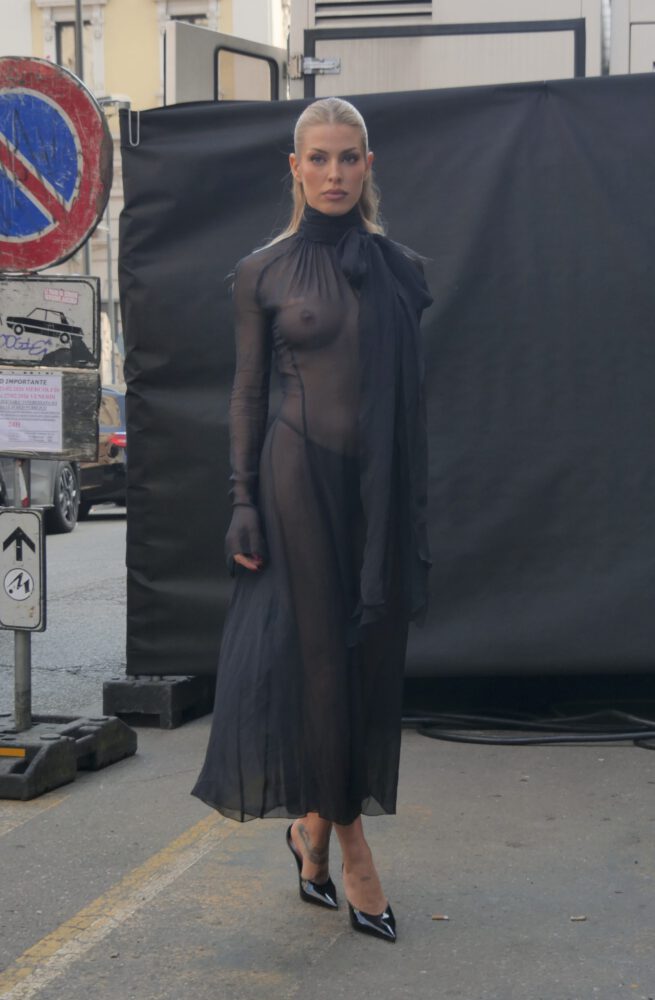 Jessica Goicoechea Transparent Gown See Through Breasts Ass Milan