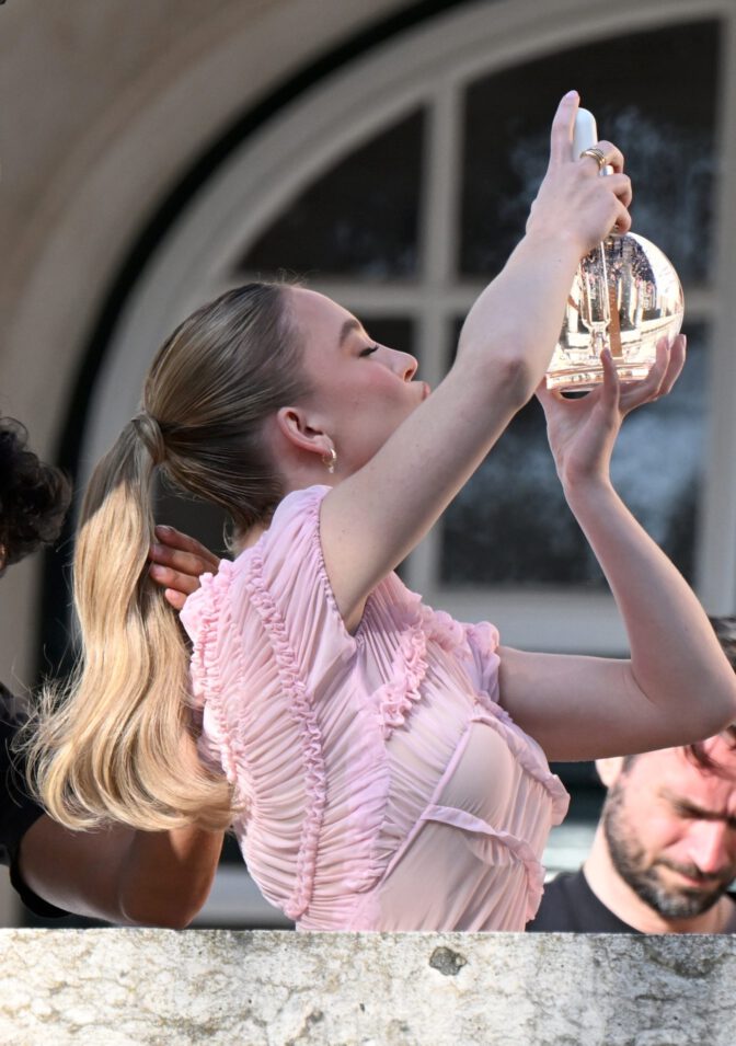 Sydney Sweeney Busty Pink Dress Portugal Kerastase