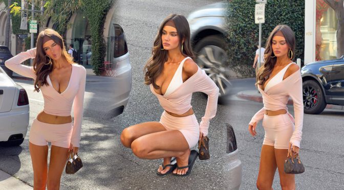 Ella Cervetto’s Boobs Are Exploding Out Of This Skimpy Pink Outfit On LA Streets